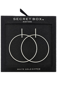 Secret Box White Gold Hoops
