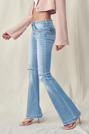 Chelsea Distressed Flare Jean