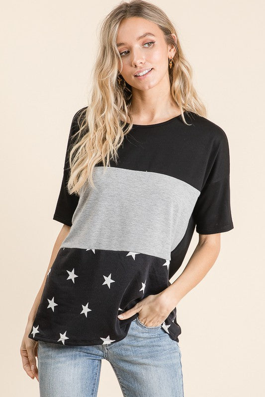 Color Block Star Top - POSH NOVA