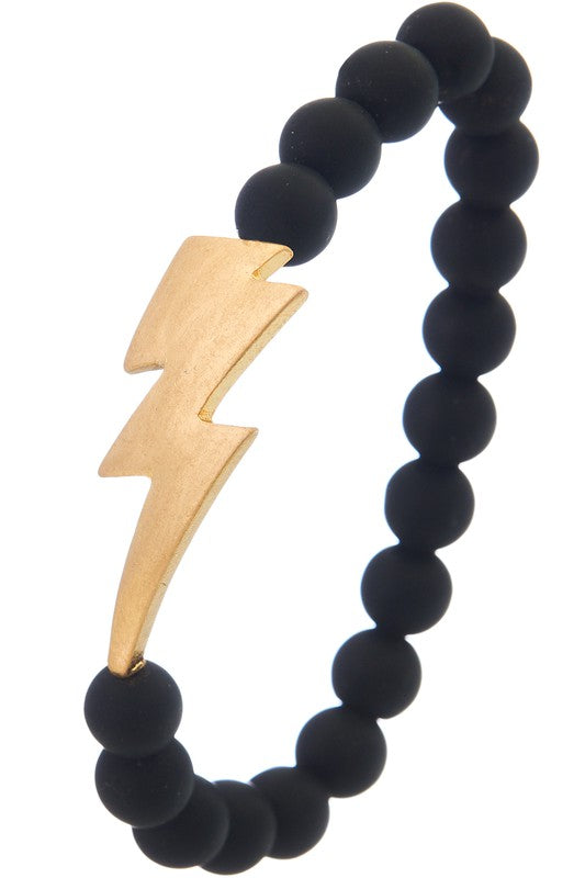 Bolt Stone Bracelet-Black - POSH NOVA
