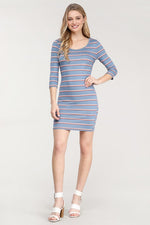 Kerris Multi Stripe Body Con Dress - POSH NOVA
