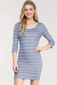 Kerris Multi Stripe Body Con Dress - POSH NOVA
