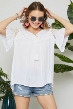 Lace Peasant Top - POSH NOVA