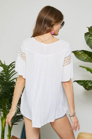 Lace Peasant Top - POSH NOVA