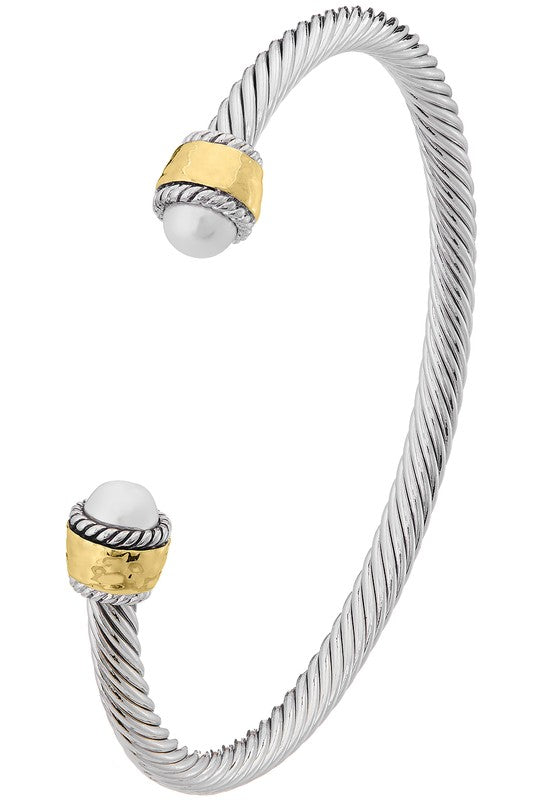 David Dupes-Cable Pearl Cuff-Black or White - POSH NOVA