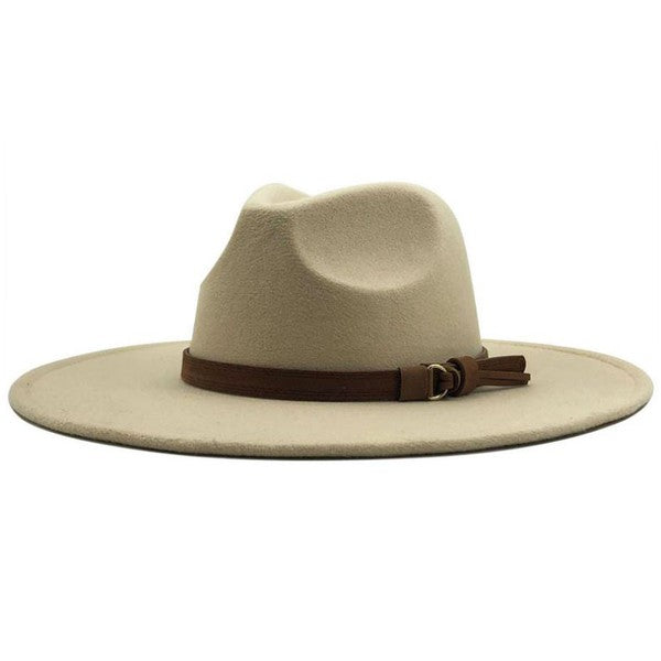Lux Wide Brim Panama Hat-Beige - POSH NOVA