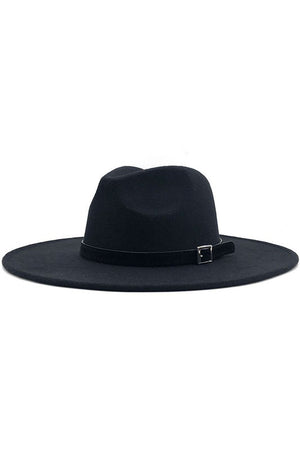 Lux Wide Brim Panama Hat- Black