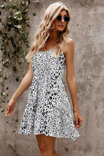 Alex Leopard Babydoll Dress-White