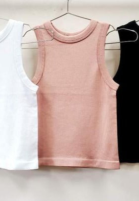 Ribbed Tank- Mauve Pink