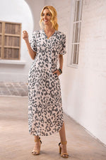 Leopard Maxi Dress with Slits