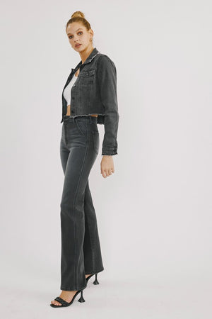 Fifth Avenue Ultra High Rise Slim Flare Jean- Dark Gray ini