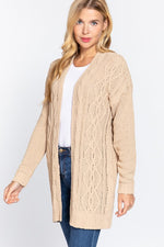 Forget Me Not Chenille Cardigan- Taupe