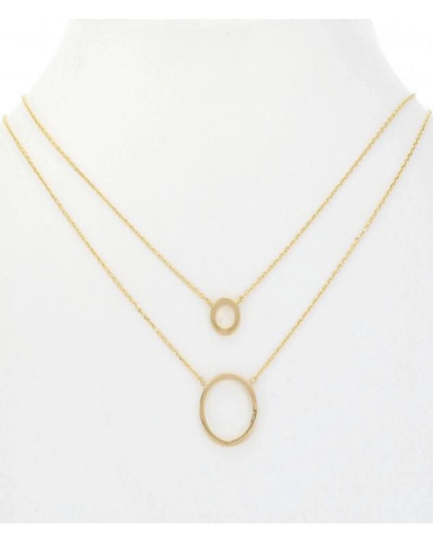 Circle Layered Necklace-Gold - POSH NOVA