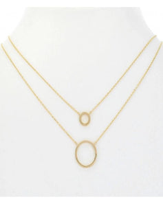 Circle Layered Necklace-Gold - POSH NOVA