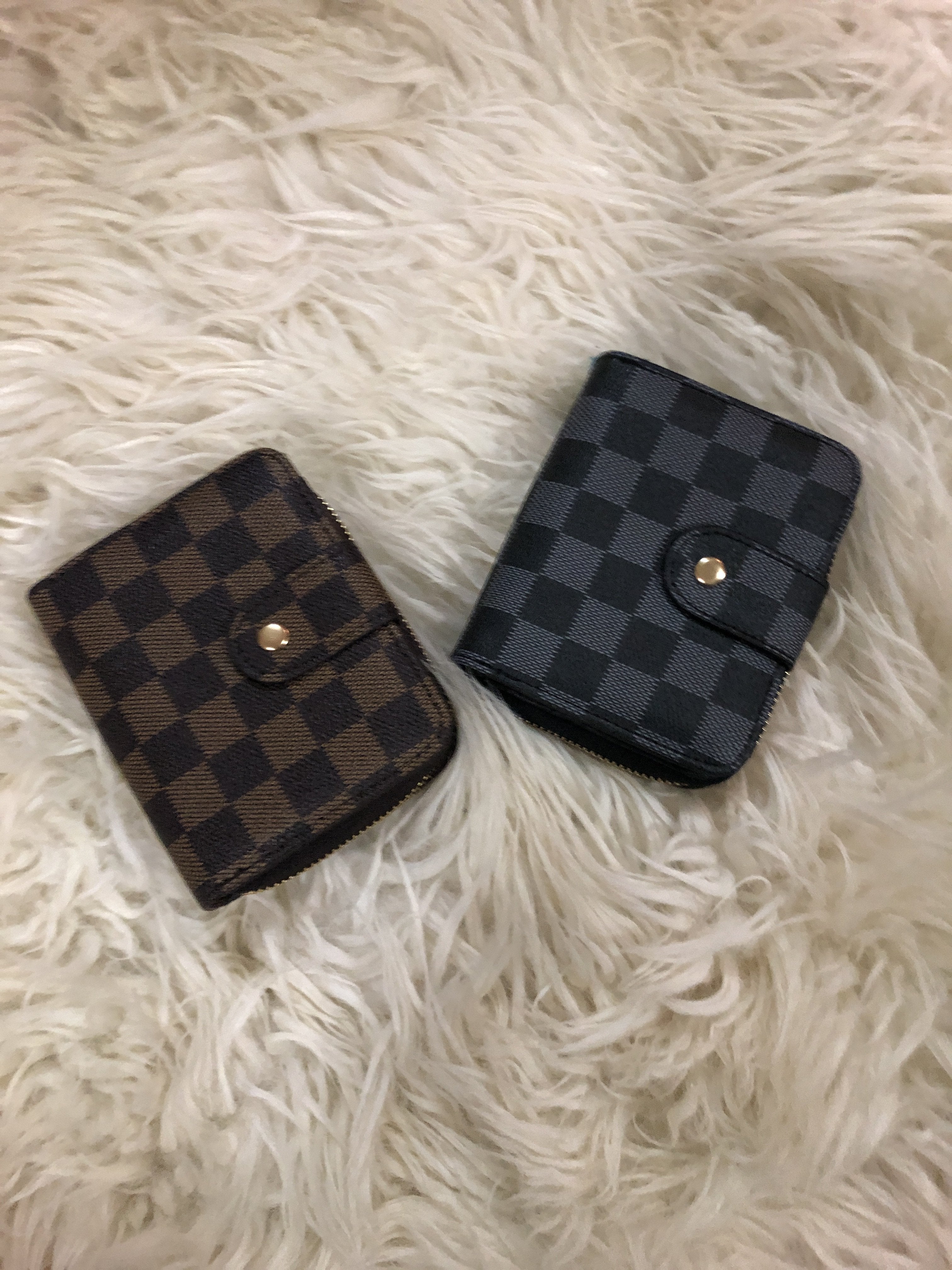 Whitney Checkered Small Wallet-Black