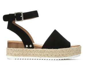Lauren Platform Sandals-Black - POSH NOVA