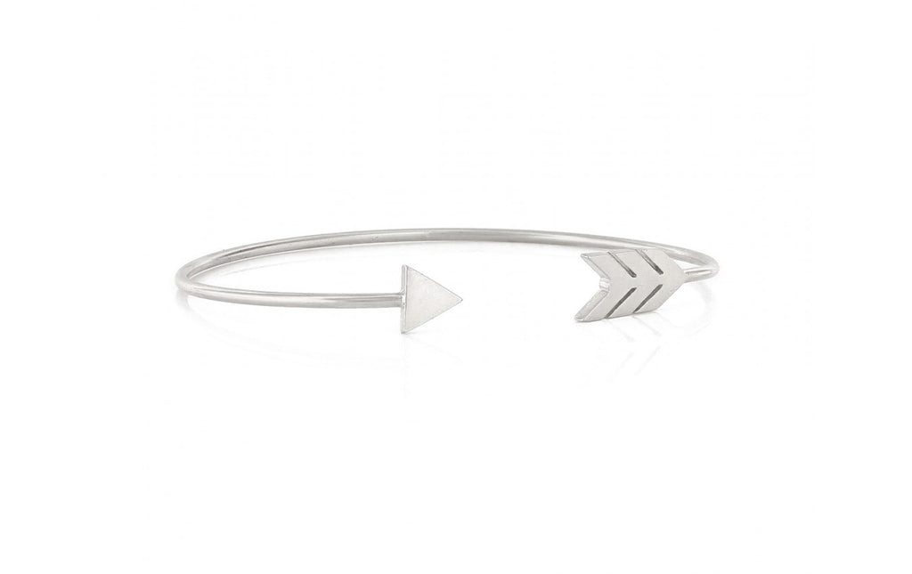 Arrow Cuff Bracelet- Matte Silver - POSH NOVA