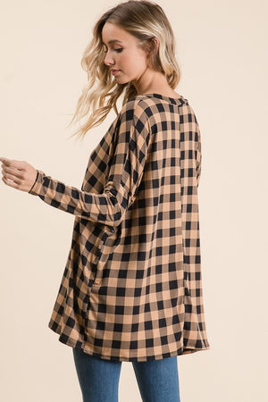 Tanna Checkered Tunic Top - POSH NOVA