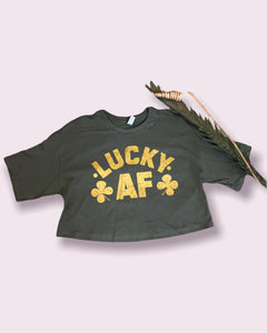 Lucky AF Cropped Graphic Tee