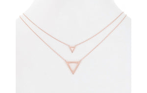 Layered Triangle Necklace-Rose Gold - POSH NOVA