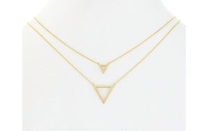 Layered Triangle Necklace - Gold - POSH NOVA